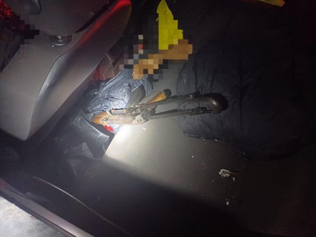 Firearm found inside the suspects’ vehicle after a police shootout at Crown Mines linked to cash-in-transit robbery.