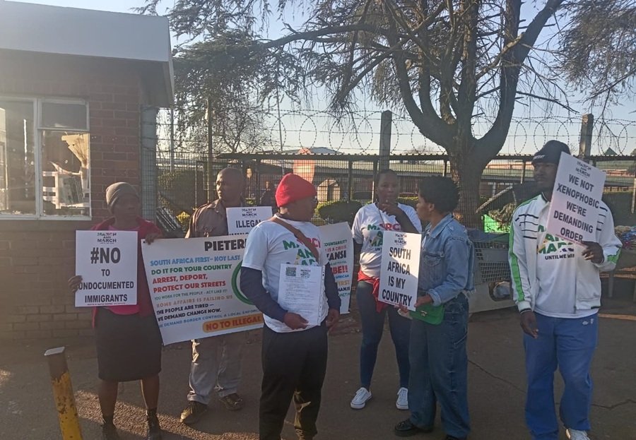 Supporters of the March and March Movement protesting with banners and flags in KwaZulu-Natal.