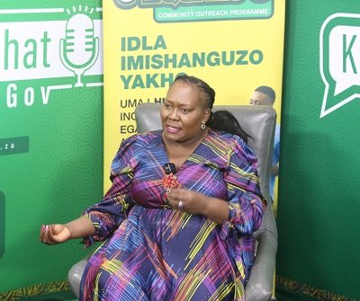 KZN Health MEC Nomagugu Simelane speaks during a press briefing in August 2025, addressing healthcare staffing and recruitment.