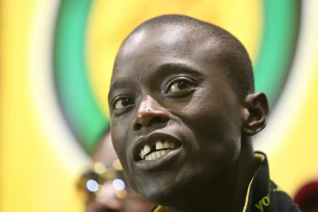 Sindiso Magaqa standing at a podium as ANC Youth League secretary-general, KwaZulu‑Natal