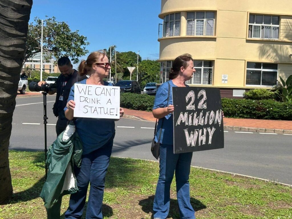 Protesters gather in Durban questioning the R22 million statue project