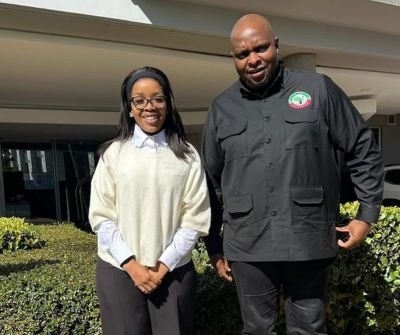 Afrika Mayibuye Movement President Floyd Shivambu and March and March leader Jacinta Ngobese-Zuma during a meeting on immigration issues in Johannesburg.